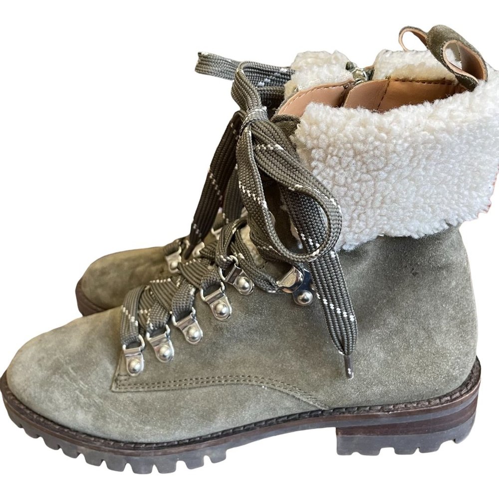 Rebecca Minkoff Jaylin Green Suede Boots Size 7 - Picture 2 of 8